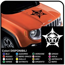 Adesivi Per Cofano Wrangler Jeep Us Army Stella Con Teschio Stella