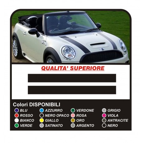 Mini Cooper Strisce Adesive Bonnet Stripes Fasce Adesive Cofano