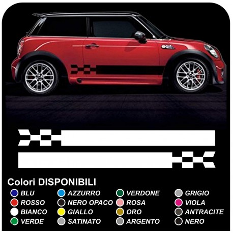 MINI COOPER kit de tiras adhesivas de ajedrez COUNTRYMAN John Cooper UNO de los lados de carreras de TODOS los MODELOS mini