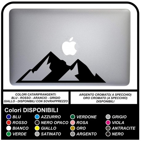 Adesivo MONTAGNE - MONTAGNA - PER TUTTI I MODELLI DI Mac Book Apple - ADESIVO PER QUALSIASI COMPUTER ANCHE NON APPLE