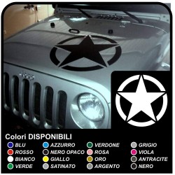 adesivo per cofano jeep WRANGLER e Renegade stella da apporre sul cofano sticker decals US ARMY STAR