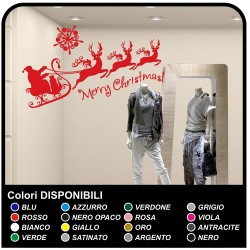 Stickers christmas - sleigh with Santa, Christmas Decals, christmas - shop-windows for Christmas - stickers christmas