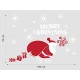 Adesivi di natale - Babbo Natale con neve e regali - Vetrofanie natalizie - Vetrine negozi per Natale - adesivi natalizi