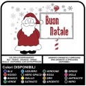 Adesivi di natale - Babbo Natale con neve "Buon Natale" - Vetrofanie natalizie - Vetrine negozi per Natale - adesivi natalizi