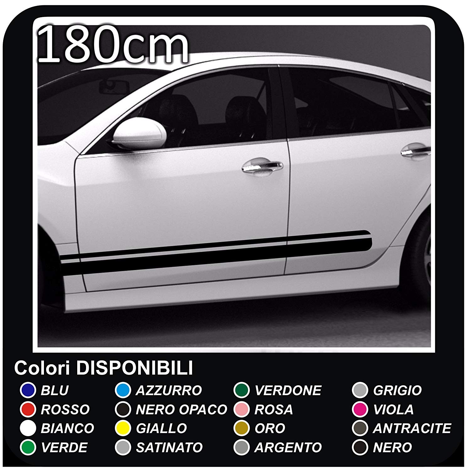 adesivi laterali bmw amg adesivi mercedes strisce adesive fasce Adesive  audi strisce mini cooper Viper fiat 500 smart