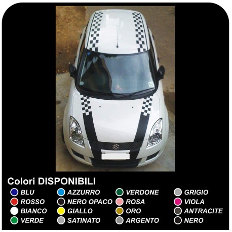 SUZUKI SWIFT STRIPES CAR GRAPHICS STICKERS DECALS 1.2 1.3 1.5 1.6 SPORT GLX adesivi suzuki swift SCACCHIERA