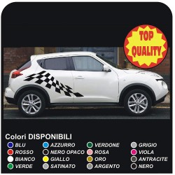 Stickers side for Nissan Juke 1.2 1.4 1.6 decoration stickers decals door side bands chequered flag