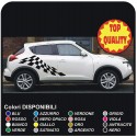 Adesivi laterali per Nissan Juke 1.2 1.4 1.6 decorazione stickers decals sportello fiancata fasce bandiera a scacchi