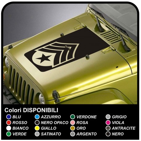 Adesivo cofano per jeep renegade  stella consumata sgt sergeant adesivo per jeep  e wrangler Trailhawk 4x4