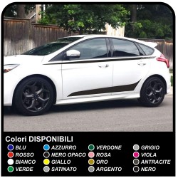 Coppia adesivi laterali Ford Focus Grafica LATERALE focus Set Adesivi focus Strisce Auto Decalcomanie