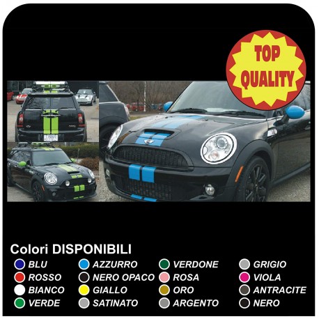 Kit klebestreifen MOTORHAUBE, DACH UND KOFFERRAUMDECKEL für MINI COOPER ONE S WORKS John Cooper ONE - KOMPATIBEL MIT ALLEN