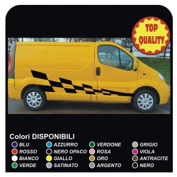 ADESIVI Opel Vivaro SCACCHIERA CHECKER OPEL VIVARO VAN GRAFICA STICKERS ADESIVI FURGONE E VAN