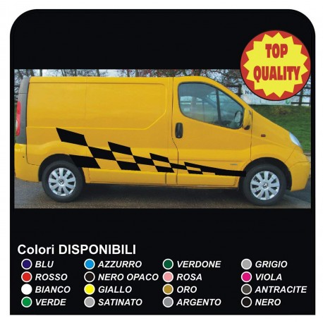 PEGATINAS de Opel Vivaro de tablero de AJEDREZ COMPROBADOR de OPEL VIVARO VAN GRÁFICOS PEGATINAS CALCOMANÍAS de CAMIONETA Y