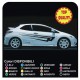 Stickers side for HONDA CIVIC type R 1.6 1.8 2.2 D ictdi's Strips adhesive side Compatible for the civic 3 and 5 door