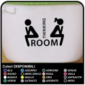 ADESIVO bagno sciacquone cm 20x15 "Thinking Room" - Porta del bagno divertente - Home Decor Small Toilet WC