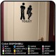 ADESIVO MURALE 20cm x 30cm - Porta del bagno divertente - Home Decor Small Toilet WC Bagno Wall Sticker decal