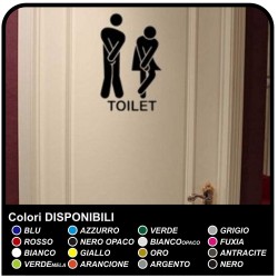 adesivo toilet simpatico per porta del bagno divertente - "mi scappa la pipì" - senza fondo - divisibile uomo donna - Home Decor