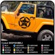 stickers porte, le crâne avec la star jeep wrangler pour les véhicules hors route et de vus Crâne Willys US Army autocollants