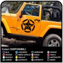 stickers porte, le crâne avec la star jeep wrangler pour les véhicules hors route et de vus Crâne Willys US Army autocollants