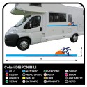 adesivi per CAMPER Set Camper Van RV Caravan Motorhome roulotte TOP QUALITY - grafica 21a - sole palme spiaggia isola