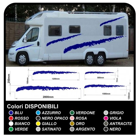 adhesives for RV graphics in vinyl effect scratches decals stripes Set CAMPER VAN CARAVAN Motorhome - graphics 32