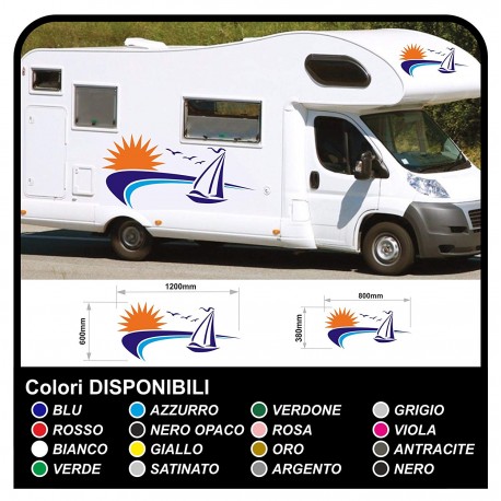 aufkleber für WOHNMOBILE grafik-vinyl-aufkleber-abziehbilder-streifen-Set CAMPER VAN WOHNWAGEN Wohnmobil - grafik 28b