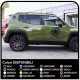 KIT COMPLET avec des décalques star militaire renegade écrite de l'ARMÉE américaine pour Jeep Wrangler JK 3 autocollants