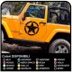 adesivi Stella US ARMY effetto consumato per jeep wrangler  fuoristrada e suv Skull Willys adesivi laterali per auto Tuning