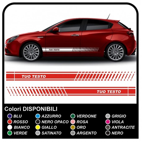 bandes adhésives sur le côté pour alfa romeo mito, giulietta et giulia bandes sur le côté de l'alpha-côté de la bande de