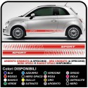 adesivi per 500 fiat 500 audi a1 mini cooper smart Adesivi laterali PERSONALIZZATI sticker 500 punto audi bmw abarth super sport