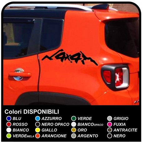 Adesivi laterali per montante posteriore Jeep Renegade 4x4 offroad sticker decal aufkleber NEW