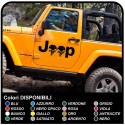 adesivi per portiera SCRITTA JEEP CON TESCHI effetto consumato per jeep wrangler  fuoristrada e suv Skull Willys Tuning rally