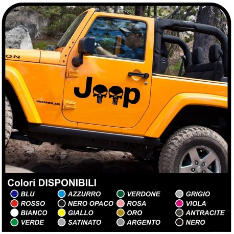 des autocollants pour votre porte ÉCRIT JEEP AVEC des CRÂNES pour le jeep wrangler véhicules tout terrain et suv Crâne Willys