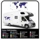 les décalques RV graphiques Globe monde planète autocollants en vinyle autocollants de Définir Le Van RV Caravane, Autocaravane