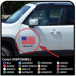 adesivi per portiera Bandiera Americana effetto consumato per jeep wrangler  fuoristrada e suv Skull Willys Tuning rally