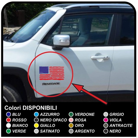 adhésifs pour le porte Drapeau Américain effet usé pour un jeep wrangler véhicules tout terrain et suv Crâne Willys Tuning