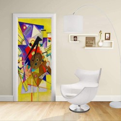 Adhesivo para el Diseño de la puerta - Kandinsky Acompaña amarillo - Amarillo Accompainment Decoración adhesiva para puertas y