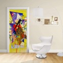 Adhesivo para el Diseño de la puerta - Kandinsky Acompaña amarillo - Amarillo Accompainment Decoración adhesiva para puertas y