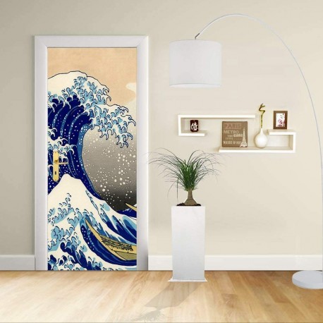 Adhesivo para el Diseño de la puerta - La Gran Ola de Kanagawa - HOKUSAI, La Gran Ola de Kanagawa Decoración adhesiva para