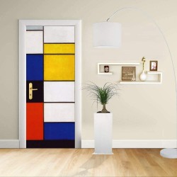 Adhesivo para el Diseño de la puerta - PIET MONDRIAN - COLORES PRIMARIOS - Decoración-adhesivo para la puerta