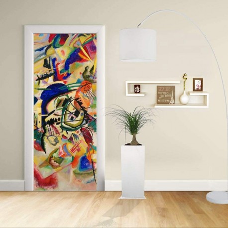 Adesivo Design porta - Kandinsky COMPOSITION VII - KANDINSKYJ  -Decorazione adesiva per porte arredo casa