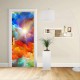 Adhesivo para el Diseño de la puerta - Diseño Abstracto de colores brillantes - Decoración-adhesivo para puertas de los muebles