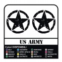 2 Adesivi - Stella Militare US ARMY cm 16x16 US ARMY  Jeep renegade Suzuki fuoristrada land rover 4X4 - effetto consumato