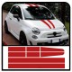 Bandes adhésives capot, le toit et le couvercle de coffre assetto corse pour fiat 500 autocollants decal abarth