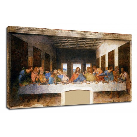 The framework Leonardo Da Vinci - The last Supper - Leonardo - Painting print on canvas with or without frame