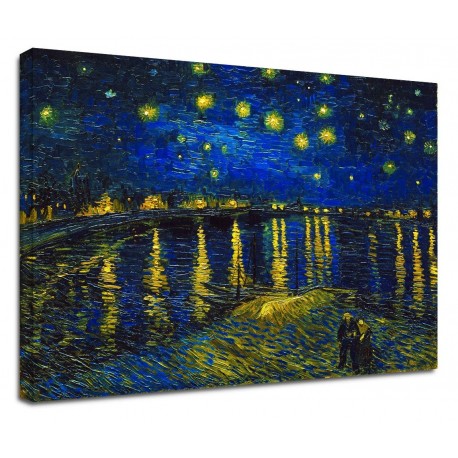 Rahmen Van Gogh - Sternennacht über der Rhone - Van Gogh Starry Night on Rhône Bild drucken auf leinwand, leinwand mit oder