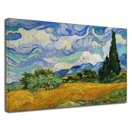 La pintura de Van Gogh - Campo de Trigo con Cipreses Pintar imprimir en lienzo, con o sin marco