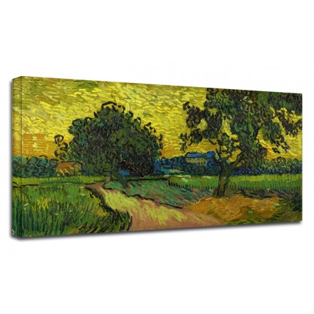 Quadro Van Gogh - Paesaggio all'alba - Quadro stampa su tela canvas con o senza telaio