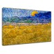 Quadro Van Gogh - Paesaggio con covoni e luna che sorge - Quadro stampa su tela canvas con o senza telaio