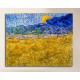 Painting Van Gogh - Landscape with sheaves and rising moon - Picture print on canvas with or without frame